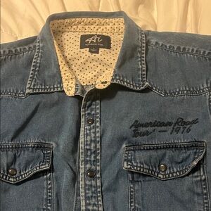 AI Denim snap button shirt - Blue